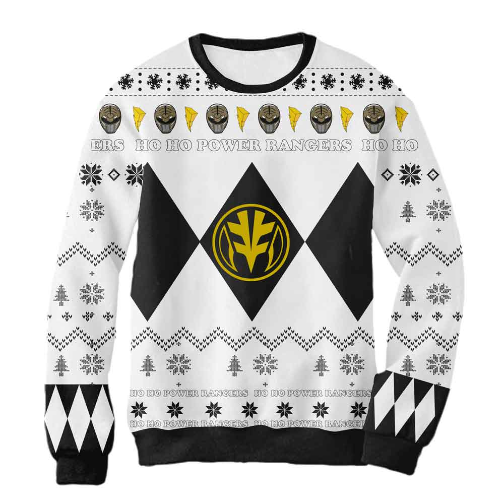 Sudadera Navideña Power Ranger Blanco