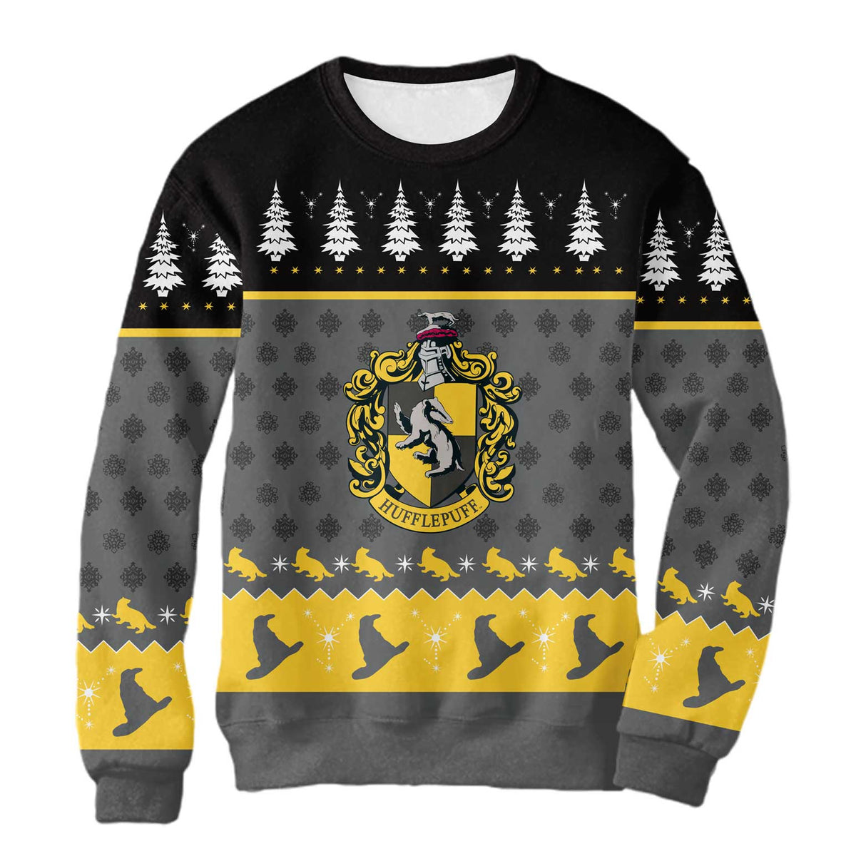 Sudadera Navidena Hufflepuff Oficial MED Harry Potter Quiubolee