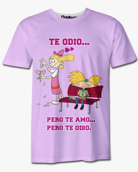 Playera Pijama Helga y Arnold Rosa - QUIUBOLEE